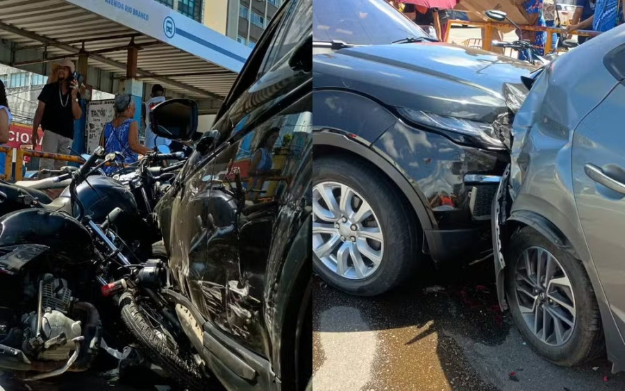 Flanelinha bate carro de cliente em 4 carros e 7 motos