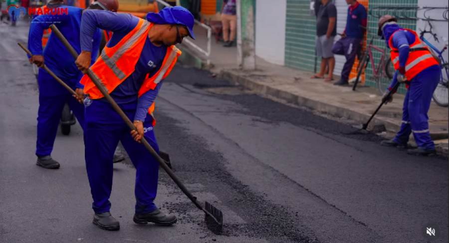 Maruim recebe nova pavimentação asfáltica na região central