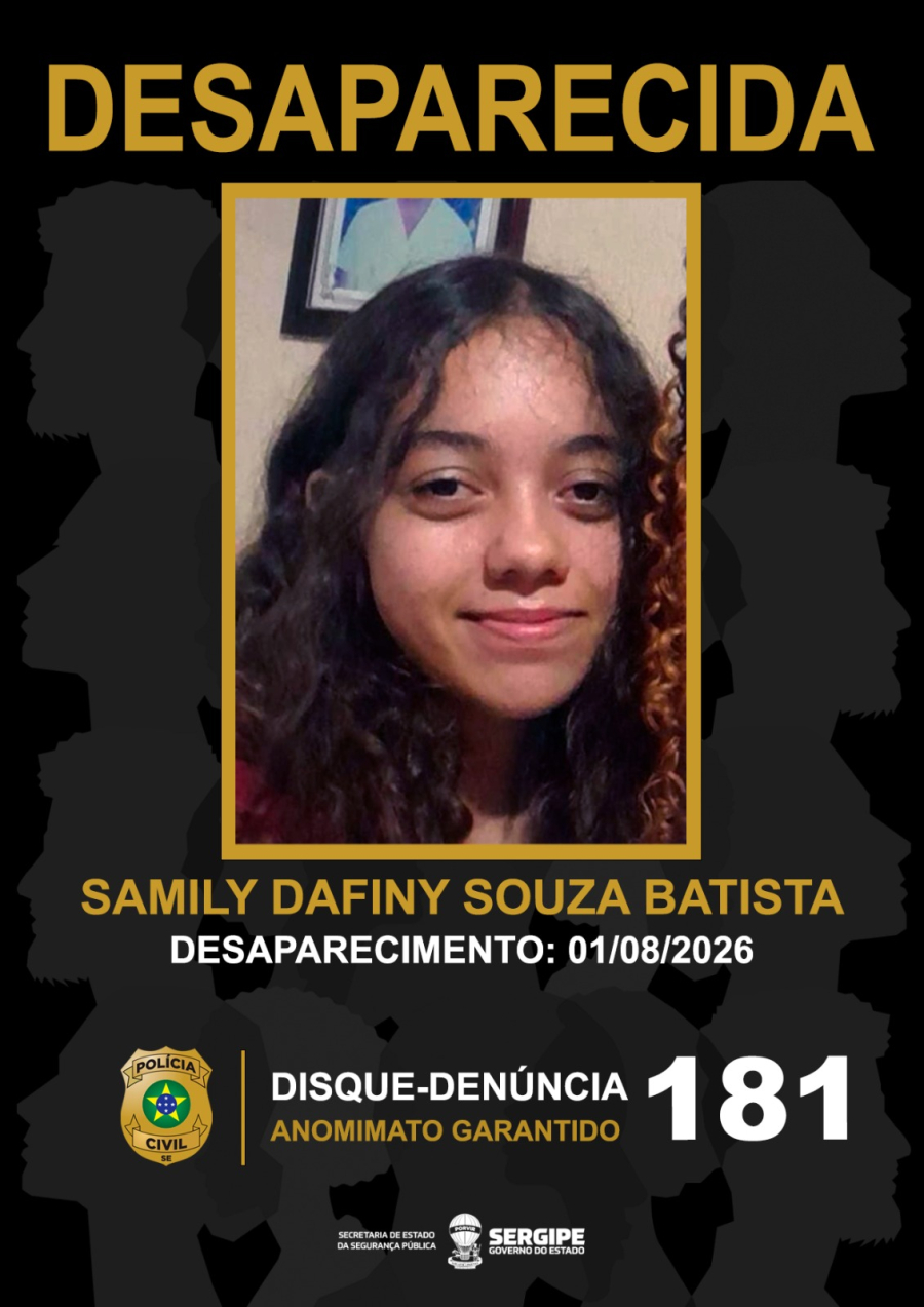 Polícia Civil procura adolescente de 16 anos desaparecida em Aracaju
