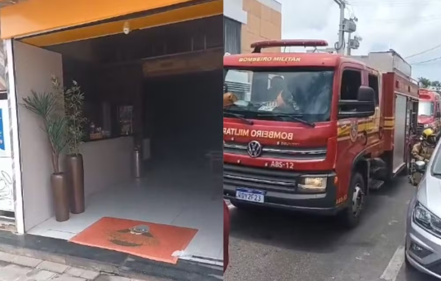 Churrasqueira de restaurante provoca  incêndio em frente a praça Fausto Cardoso, no centro de Aracaju 